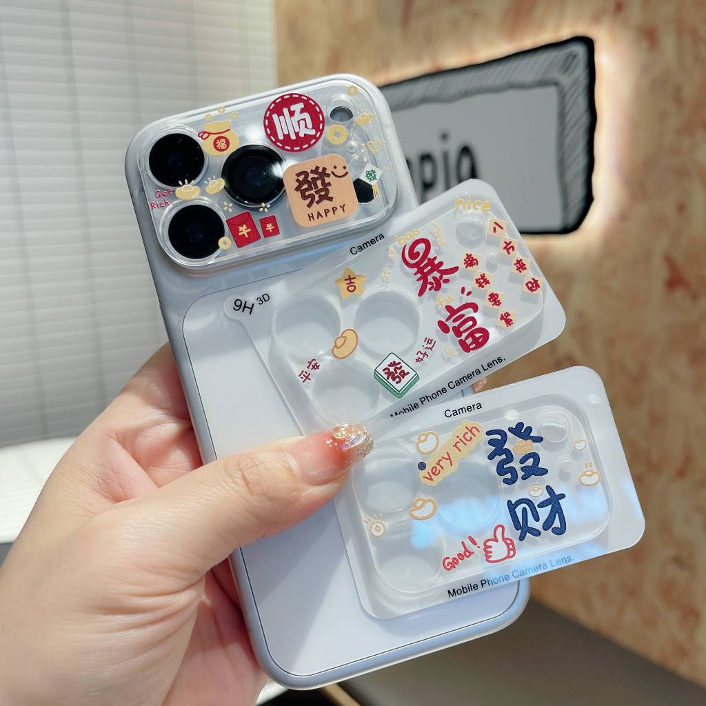 รับตัวป้องกันเลนส์การ์ตูนที่อุดมไปด้วยเหมาะสําหรับiPhone 17 ProMaxตัวป้องกันเลนส์iPhone 17 Proโทรศัพท์ฟิล์มกันรอยโปร่งใสเข้ากันได้กับiPhone 14 Pro15 Pro16 Promax