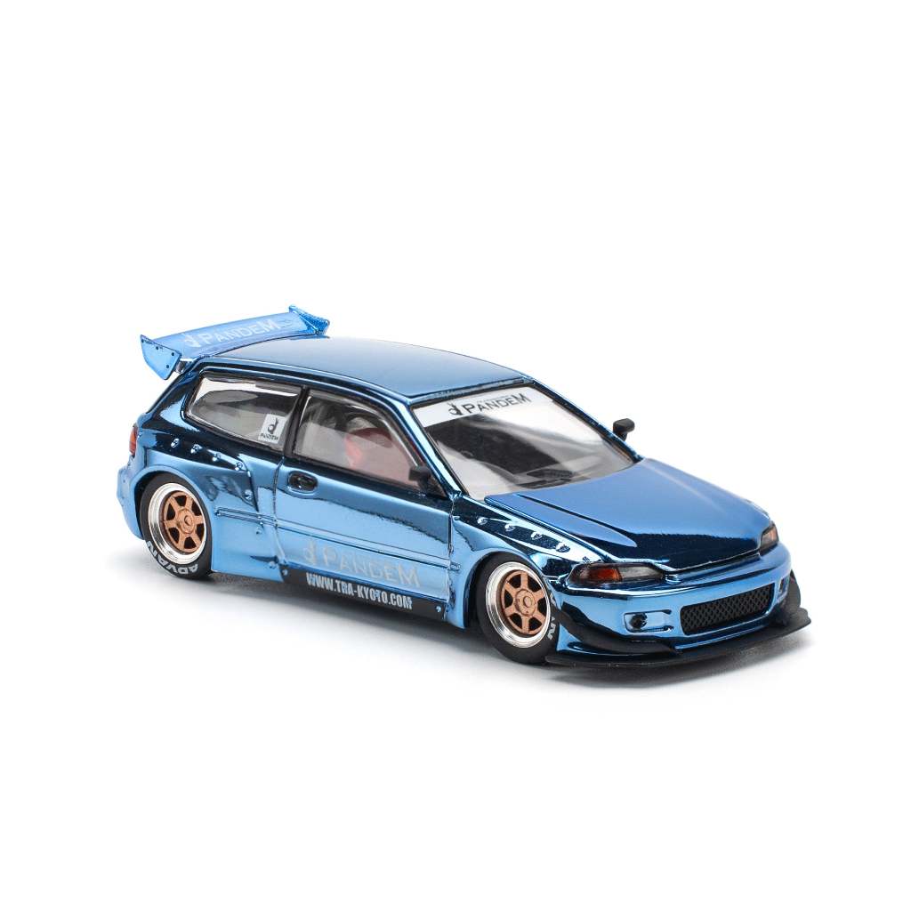 POPRACE 1/64 PR640206 PANDEM CIVIC EG6 BLUE CHROME รถโมเดลสเกลDiecast