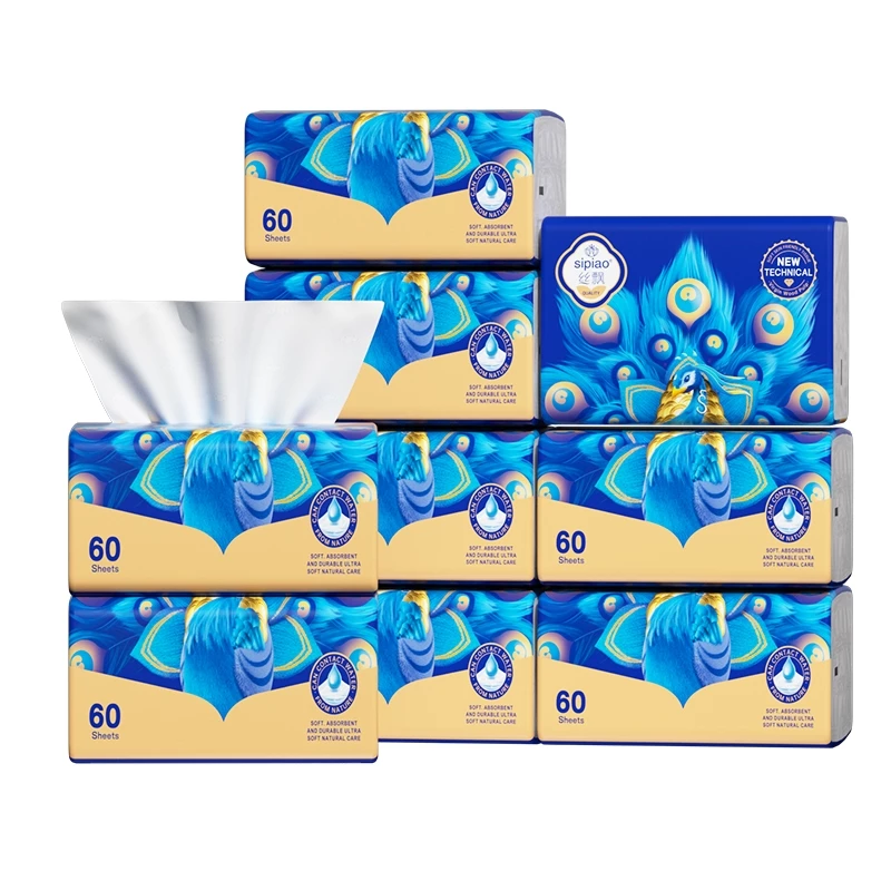 20/10 แพ็ค5ply กระดาษทิชชู่หนานุ่ม Sipiao (1555-20-10) 300 ชิ้นต่อแพ็ค TH ขนาด 175 * 140 มม. กระดาษชําระ