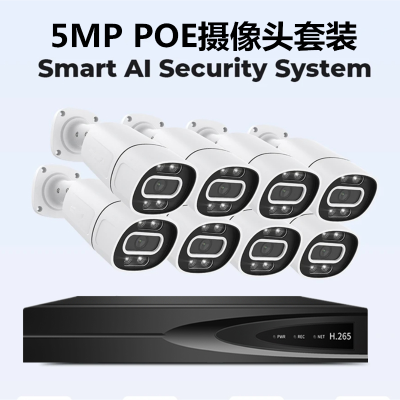 XMeye 5MP PoE ระบบรักษาความปลอดภัย แพ็คเกจกล้องตรวจจับใบหน้า