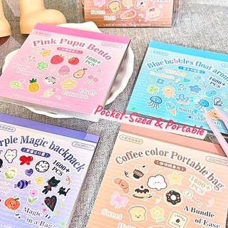 1600 PCS Mini Deco สติกเกอร์หนังสือน่ารัก Emoji สติกเกอร์ชุดการ์ตูน Bow Knot Journal โทรศัพท์เล็บตกแต่งสติกเกอร์กันน้ํา DIY Collage