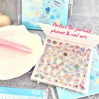 1600 PCS Mini Deco สติกเกอร์หนังสือน่ารัก Emoji สติกเกอร์ชุดการ์ตูน Bow Knot Journal โทรศัพท์เล็บตกแต่งสติกเกอร์กันน้ํา DIY Collage