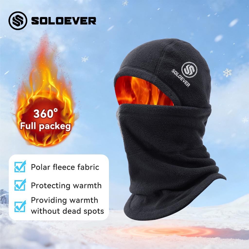 【TH Delivery 】SOLOEVER Winter Fleece Balaclava Hood Face Mask Sports Motorcycle Cycling Ski Hat Scarf