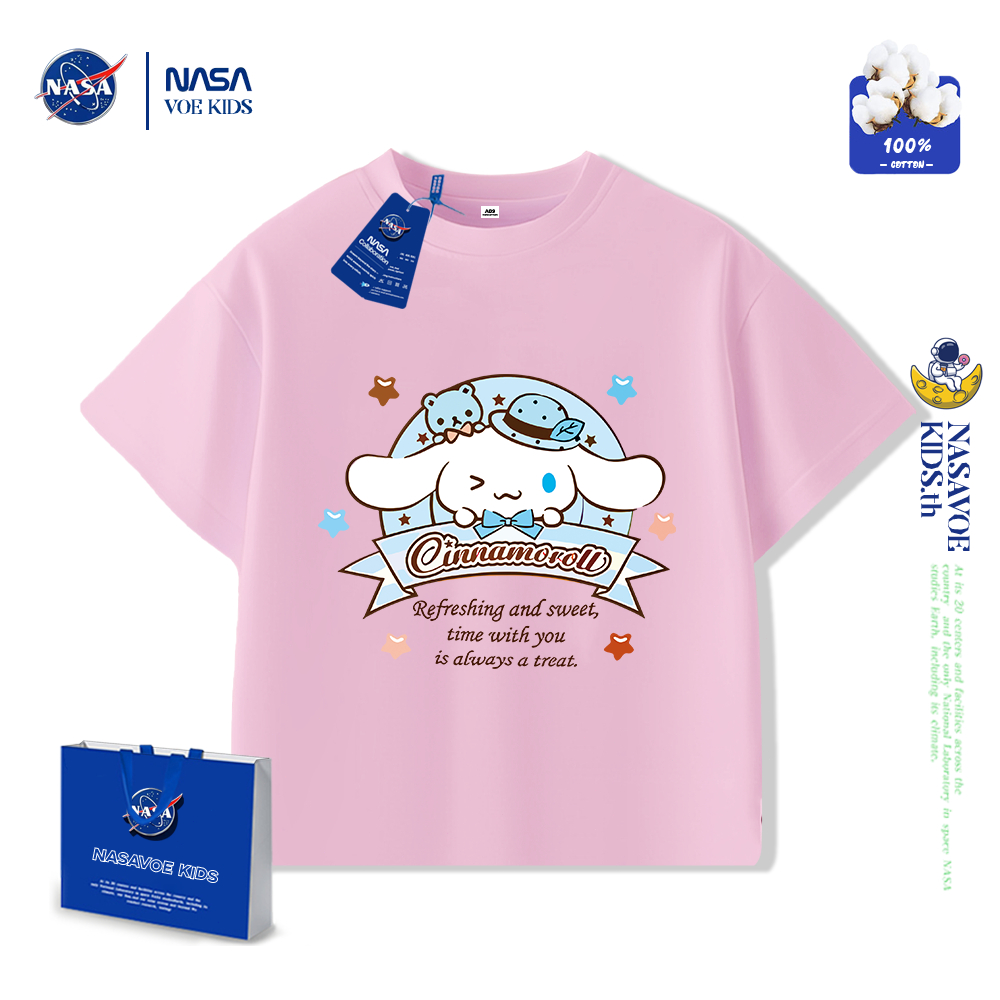 【จัดส่งรวดเร็วภายใน 24 ชั่วโมง】เสื้อยืดแขนสั้นเด็ก Cinnamoroll สไตล์ฤดูใบไม้ร่วงใหม่ พิมพ์ลายการ์ตูน เสื้อยืดแขนสั้นสำหรับเด็กชายและเด็กหญิง