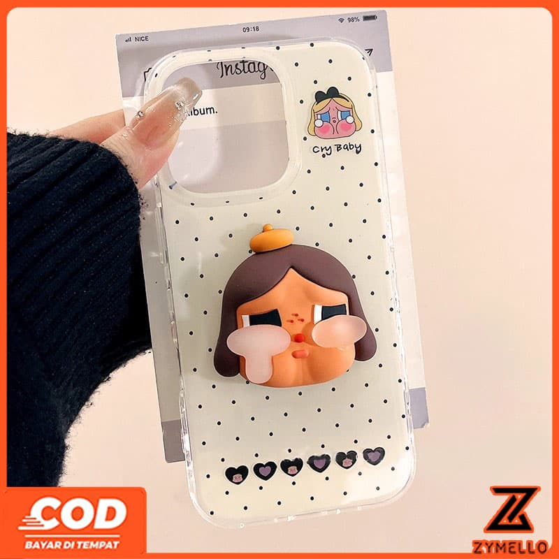 เหมาะสําหรับ OPPO Reno14F Reno14pro Reno13F Reno13 Reno12Pro Reno11 Reno11 F Reno10Pro Reno8T Reno8Z Reno7Z Reno6Z Reno8 Reno5 Reno4 น่ารักการ์ตูน 3D Polka Dot Crying Baby Shock Baby Shock IMD