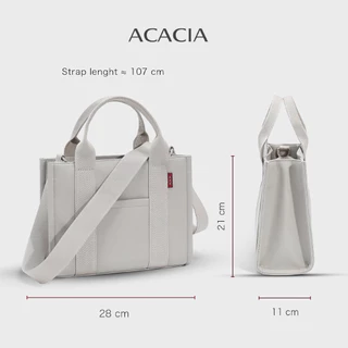 ACACIA Fern - กระเป๋า Mini Tote ผู้หญิง พร้อมสายสะพายถอดได้ หนัง PU ลายผ้า สไตล์ลำลอง