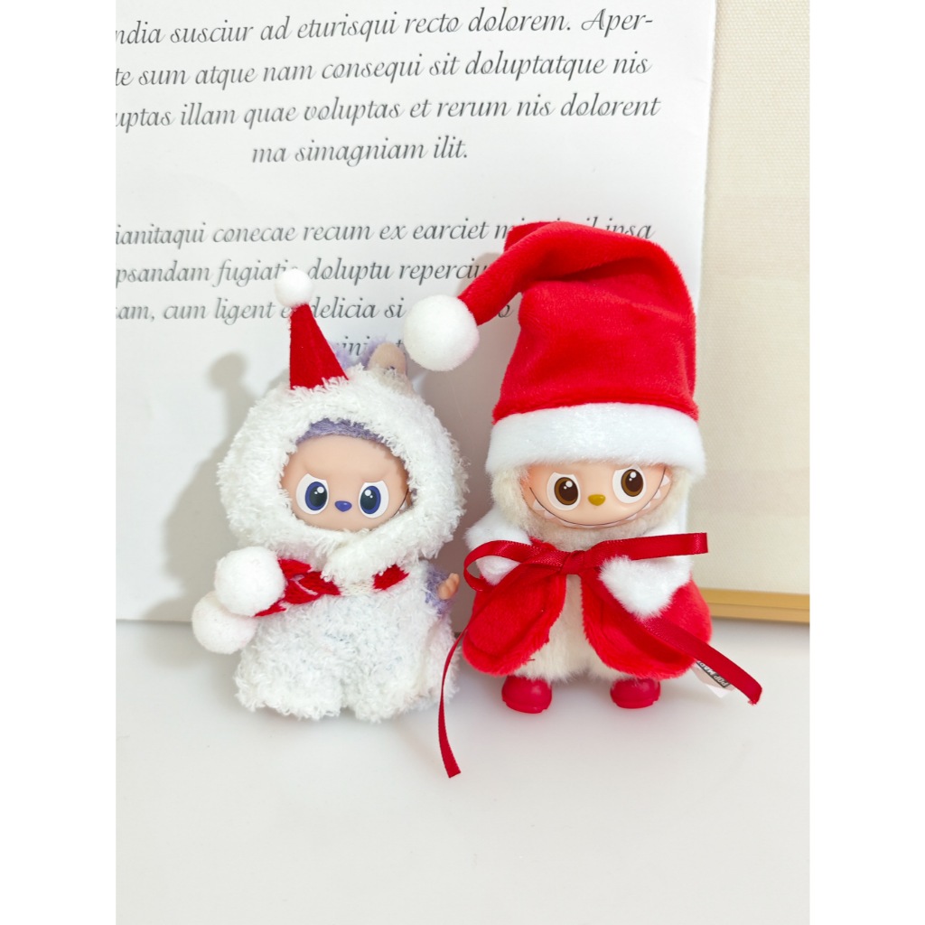 Labubu Doll V4 ชุดคริสต์มาส | อุปกรณ์เสริม 3 รูปแบบ | เหมาะกับตุ๊กตา Mini Labubu