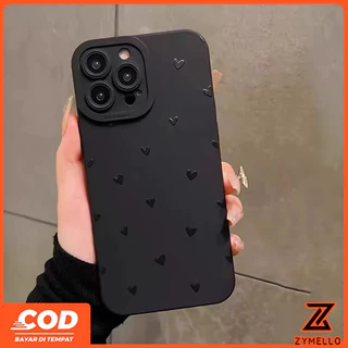 เคสสําหรับOPPO A6X A6 A5X A5 5G A6 PRO A5i A3 A3X A5 PRO A3 PRO A38 A79 A60 A58 A78 A18 A57 2022 A95 เคสโทรศัพท์TPUเรียบง่ายรูปหัวใจสีดําผิดปกติ