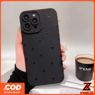 เคสสําหรับOPPO A6X A6 A5X A5 5G A6 PRO A5i A3 A3X A5 PRO A3 PRO A38 A79 A60 A58 A78 A18 A57 2022 A95 เคสโทรศัพท์TPUเรียบง่ายรูปหัวใจสีดําผิดปกติ
