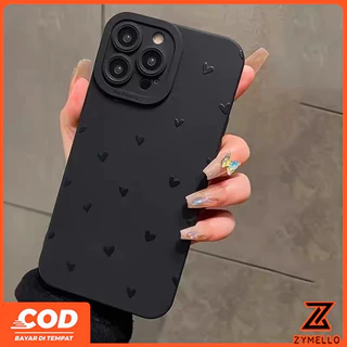 เคสสําหรับOPPO A6X A6 A5X A5 5G A6 PRO A5i A3 A3X A5 PRO A3 PRO A38 A79 A60 A58 A78 A18 A57 2022 A95 เคสโทรศัพท์TPUเรียบง่ายรูปหัวใจสีดําผิดปกติ