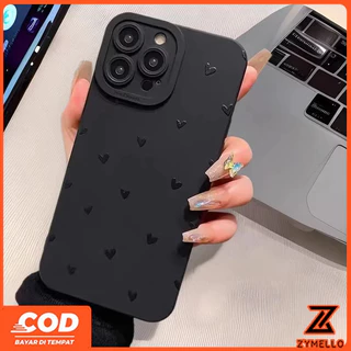 เคสสําหรับOPPO A6X A6 A5X A5 5G A6 PRO A5i A3 A3X A5 PRO A3 PRO A38 A79 A60 A58 A78 A18 A57 2022 A95 เคสโทรศัพท์TPUเรียบง่ายรูปหัวใจสีดําผิดปกติ