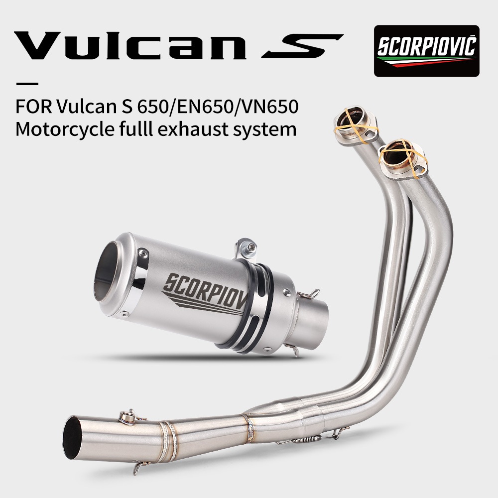สําหรับ Vulcan S650 650s EN650 VN650 vulcan S 650 ท่อไอเสียรถจักรยานยนต์เต็มระบบ Link ด้านหน้าท่อสแต