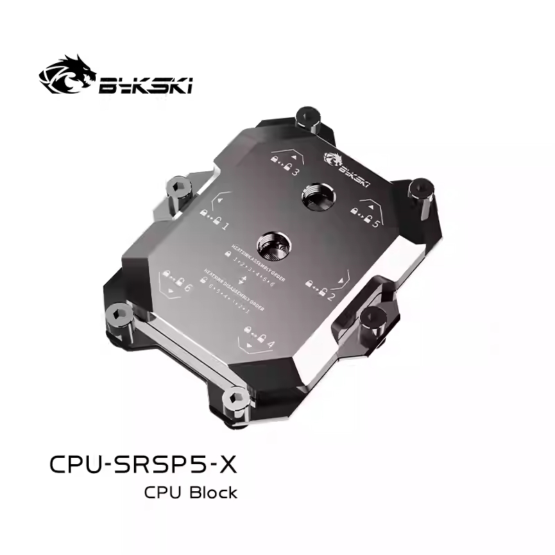 Bykski CPU-SRSP5-X AMD EPYC CPU Water Block สําหรับเซิร์ฟเวอร์ AI Computing Liquid Cooling - โลหะเต็