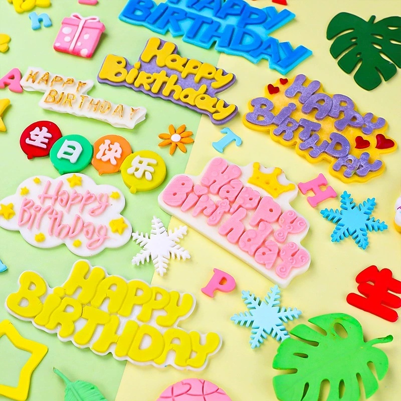 Bak แม่พิมพ์ซิลิโคน รูป Happy Birthday สําหรับทําเค้ก ช็อคโกแลต คัพเค้ก เบเกอรี่