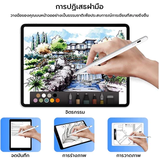 [it]ปากกาสไตลัสสําหรับ iPad 12th-6th Generation Active Pencil เข้ากันได้กับ 2018-2025 สําหรับ iPad Pro 11"/12.9"/M4, สําหรับ iPad Air 3/4/5/M2/M3, Gen-White