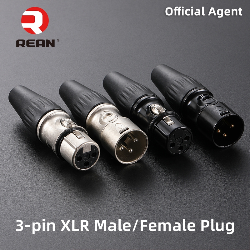 ขั้วต่อสายสัญญาณเสียง REAN 3 พิน XLR ขั้วต่อไมโครโฟนป้องกันการรบกวน คุณภาพเสียงความเที่ยงตรงสูง