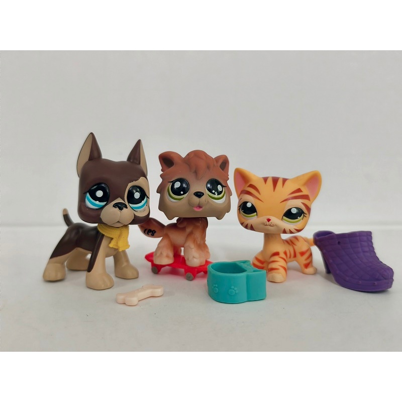 3 ชิ้น/ล็อต LPS รูปแมวสุนัข #817#2141 W/Accessories ของเล่น Littlest Pet Shop
