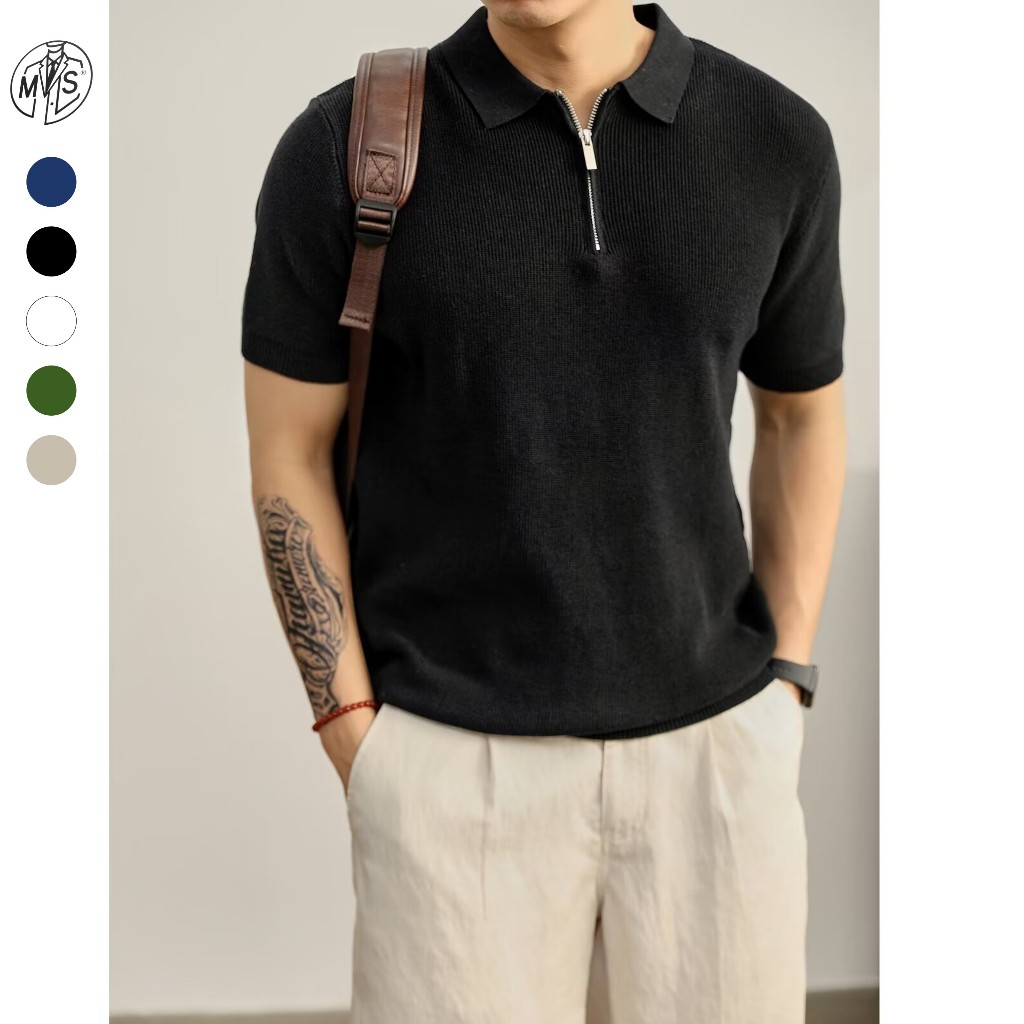 【Masah】 COD เสื้อโปโล คอปก แขนสั้น ติดกระดุม เข้ารูป ระบายอากาศได้ดี ลําลอง สไตล์เรียบง่าย สําหรับผู้ชาย ลายขวาง เกาหลี เสื้อโปโล เหมาะกับฤดูร้อน