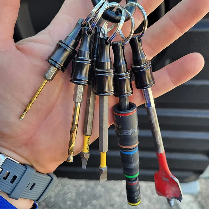 ชุดเครื่องมือสว่านมือไขควงด้ามหกเหลี่ยม พวงกุญแจสีดำเปลี่ยนเร็ว 1/4นิ้วหกเหลี่ยมเพลาไขควงบิต แบบพกพา