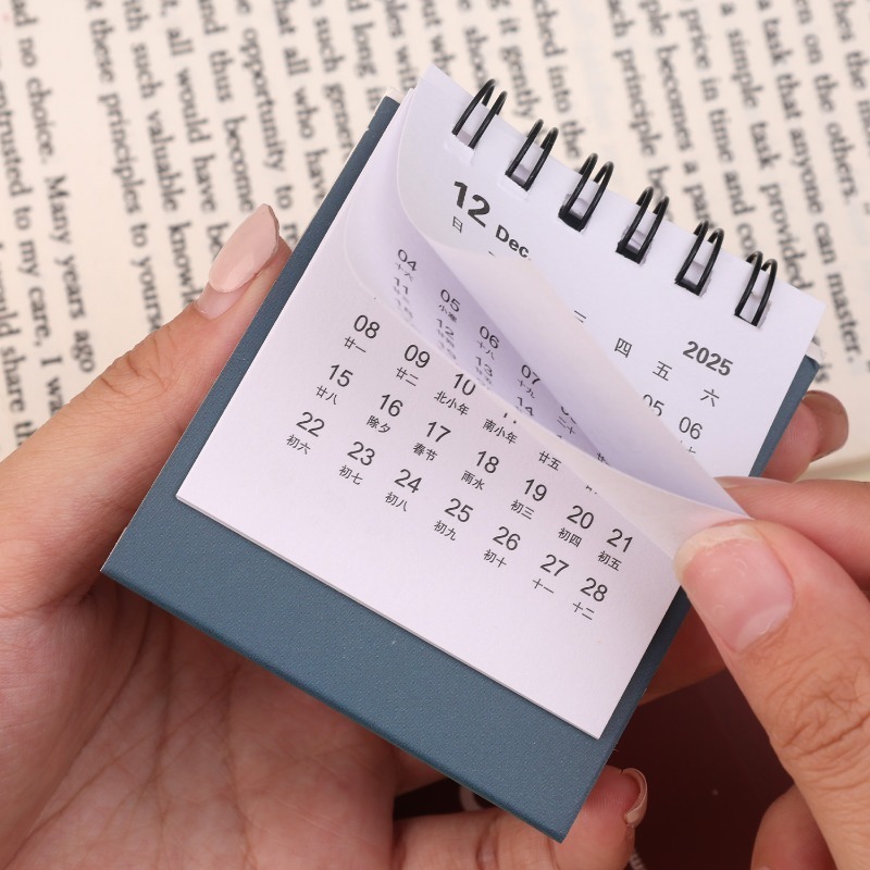 2026 ปฏิทินมินิมินิมอล-การ์ตูนพลิก ปฏิทินตั้งโต๊ะ-หนังสือกําหนดรายเดือนรายวัน-ที่จะทํารายการหนังสือ สมุดบันทึก-ยืนขดลวดพลิกกว่าปฏิทิน-เครื่องประดับเดส - รูปที่ 5