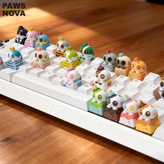 PAWSNOVA Doshii Cat กล่องสุ่มคีย์แคปแมว สำหรับคีย์บอร์ด Mechanical ปุ่มแต่งสายสะสม