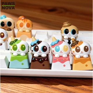 PAWSNOVA Doshii Cat กล่องสุ่มคีย์แคปแมว สำหรับคีย์บอร์ด Mechanical ปุ่มแต่งสายสะสม