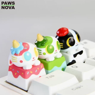 PAWSNOVA Doshii Cat กล่องสุ่มคีย์แคปแมว สำหรับคีย์บอร์ด Mechanical ปุ่มแต่งสายสะสม
