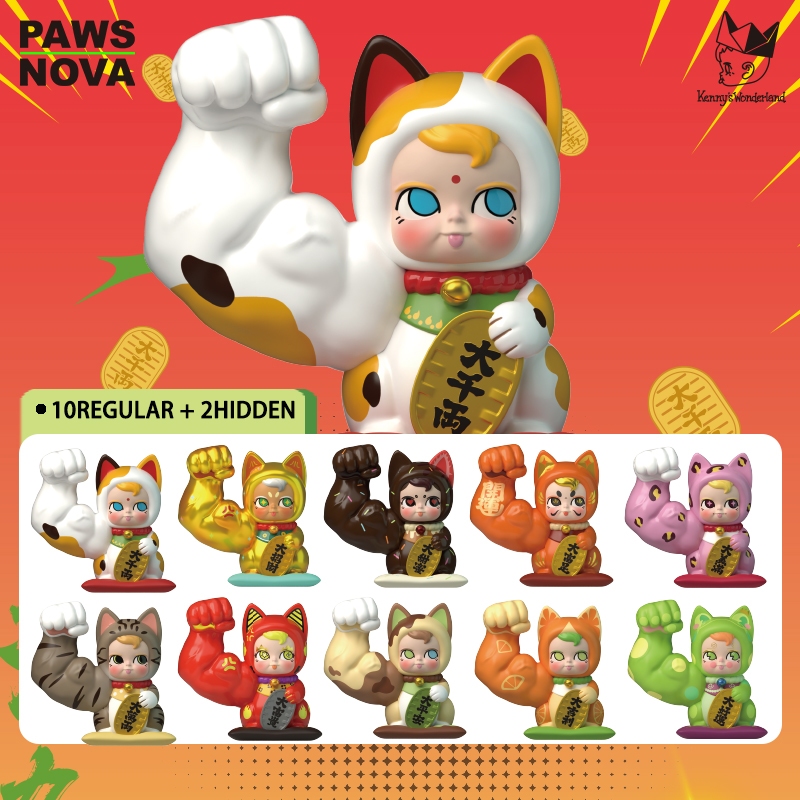 PAWSNOVA กล่องสุ่มฟิกเกอร์ SamSam ซีรีส์แมวกวักพลังโชคดี ลุ้นลายเท่ ๆ เสริมดวงแต่งห้อง