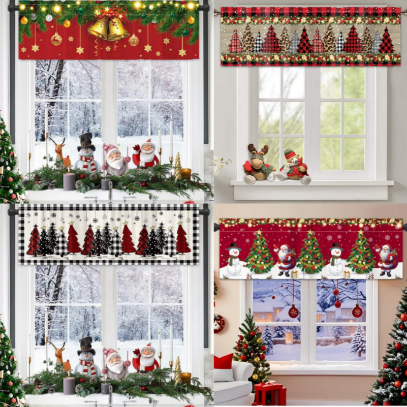 ตารางโพลีเอสเตอร์ต้นคริสต์มาสคริสต์มาสม่านแขวนม่านสําหรับหน้าต่าง139*46เซนติเมตรซานตาคลอสคริสต์มาสม่านสุขสันต์วันคริสต์มาสตกแต่งสําหรับบ้าน2024สวัสดีปีใหม่2025ตกแ