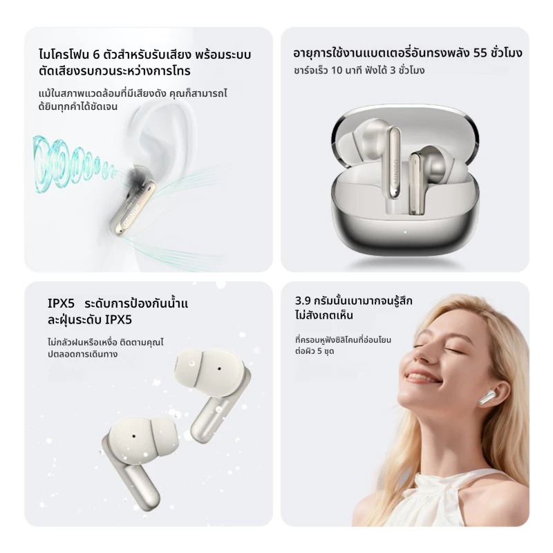 MINISO MS106 หูฟัง Bluetooth แปลภาษา AI ไร้สาย thumbnail 9