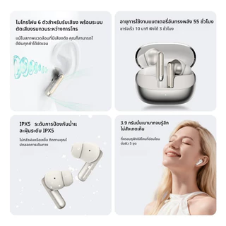 รับประกันหนึ่งปี MINISO MS106 ชุดหูฟังแปลภาษา AI ชุดหูฟังบลูทูธไร้สาย โอ้ว รองรับ 135 ภาษากีฬาชุดหูฟังแปลภาษาเรียลไทม์ ไอพีเอ็กซ์5กันน้ําลดเสียงรบกวนอัตโนมัติคุณภาพเสียงไฮไฟ