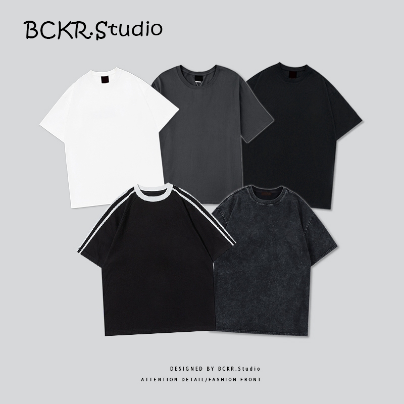 【พร้อมส่ง】🔥BCKRลำลอง สไตล์มินิมอล oversize คอกลม เสื้อผญ เสื้อ🖤สีพื้น ใส่สบาย ผ้าระบายอากาศ เสื่อยืด