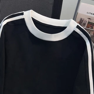【พร้อมส่ง】🔥BCKR ลายสามแถบ สไตล์มินิมอล ผ้านุ่มสบาย เสื้อผญ เสื้🖤ชุดหน้าร้อน oversize คอกลม เสื้อ