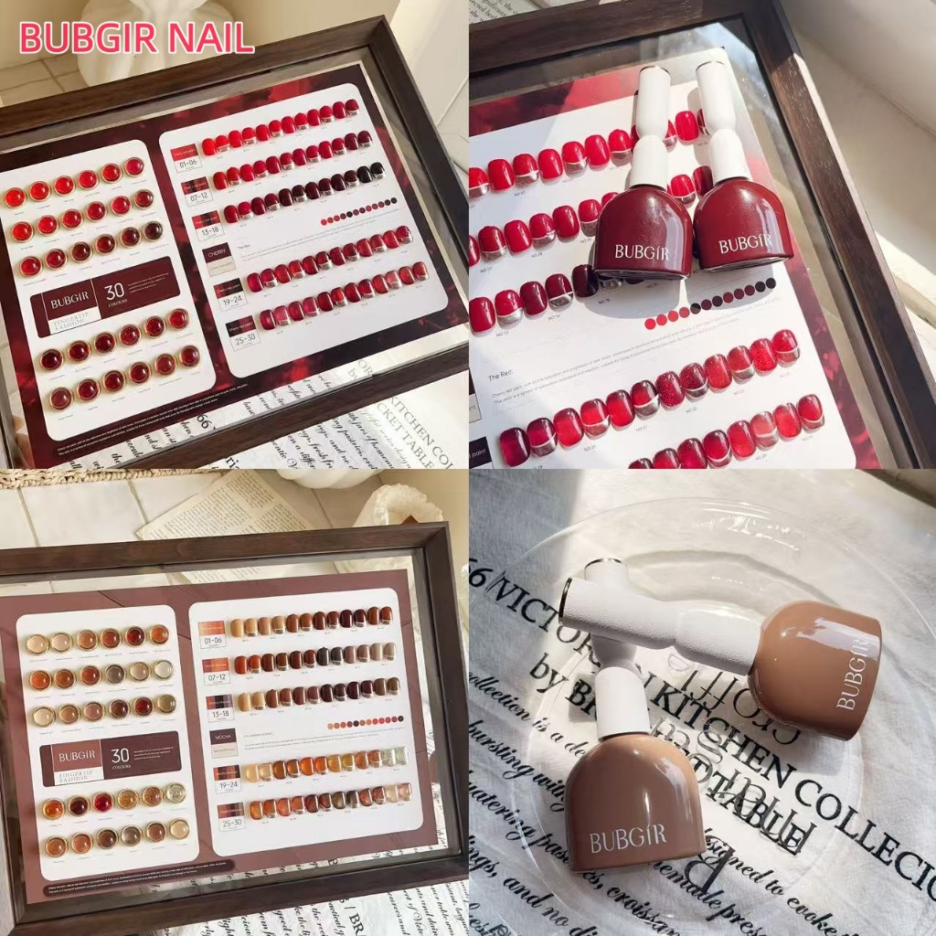พร้อมส่ง เซตสีเจล  BUBGIR 30 สี สีแดง สีน้ำตาล   สีเจลแคทอายเนื้อซาติน  สีเจลแฟลช  พร้อมชาร์จ มาใหม่