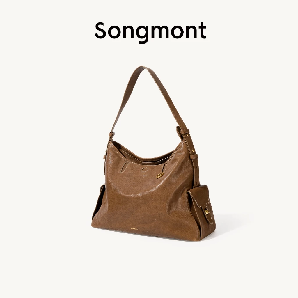 Songmont Small Yore Hobo Bag กระเป๋าสะพายข้างหนังแท้ฟอกผัก Unisex