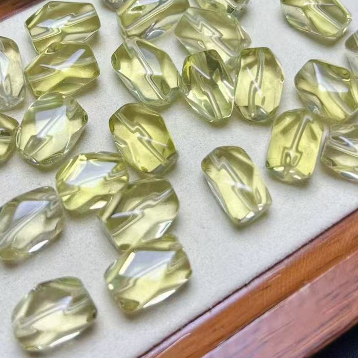 Citrine ธรรมชาติประกอบประมาณ 13 มม.แกะสลักชิ้นเครื่องประดับน่ารัก diy อุปกรณ์เสริม Simple All-Match ของขวัญ