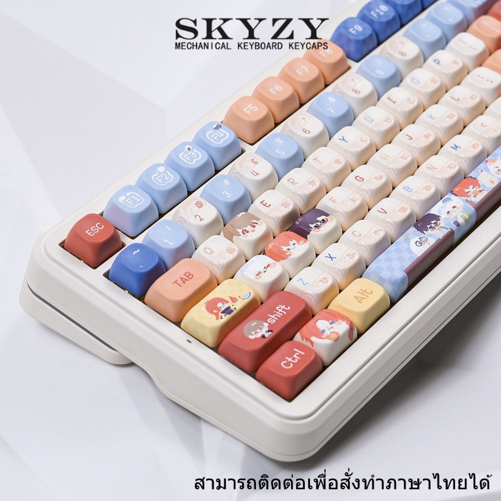 GINTAMA Keycaps MDA/XOA/FOA Profile Thai อะนิเมะ PBT Dye Sub Keycaps ชุด