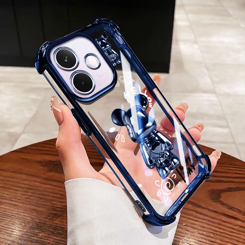 YBDปลอกสําหรับOPPO A6C A5i A5 Pro A5X A3X A60 A3 NFC A40 A40M 4G 5G Gildedผีเสื้อหมีไฟฟ้าAnti drop soft shell