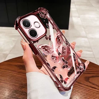 YBDปลอกสําหรับOPPO A6C A5i A5 Pro A5X A3X A60 A3 NFC A40 A40M 4G 5G Gildedผีเสื้อหมีไฟฟ้าAnti drop soft shell
