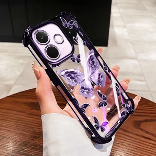 YBDปลอกสําหรับOPPO A6C A5i A5 Pro A5X A3X A60 A3 NFC A40 A40M 4G 5G Gildedผีเสื้อหมีไฟฟ้าAnti drop soft shell