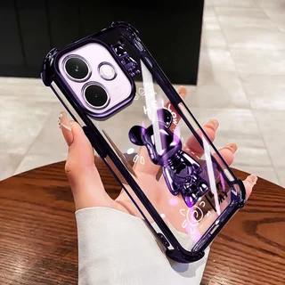 YBDปลอกสําหรับOPPO A6C A5i A5 Pro A5X A3X A60 A3 NFC A40 A40M 4G 5G Gildedผีเสื้อหมีไฟฟ้าAnti drop soft shell