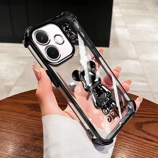 YBDปลอกสําหรับOPPO A6C A5i A5 Pro A5X A3X A60 A3 NFC A40 A40M 4G 5G Gildedผีเสื้อหมีไฟฟ้าAnti drop soft shell