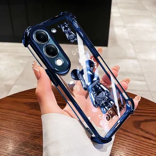 YBDปลอกสําหรับVivo Y31 5G Y21D 4G Y19S Y29 5G Y04 Y29S Y19E Y29 T4X 5G Gildedผีเสื้อหมีชุบไฟฟ้าAnti drop soft shell