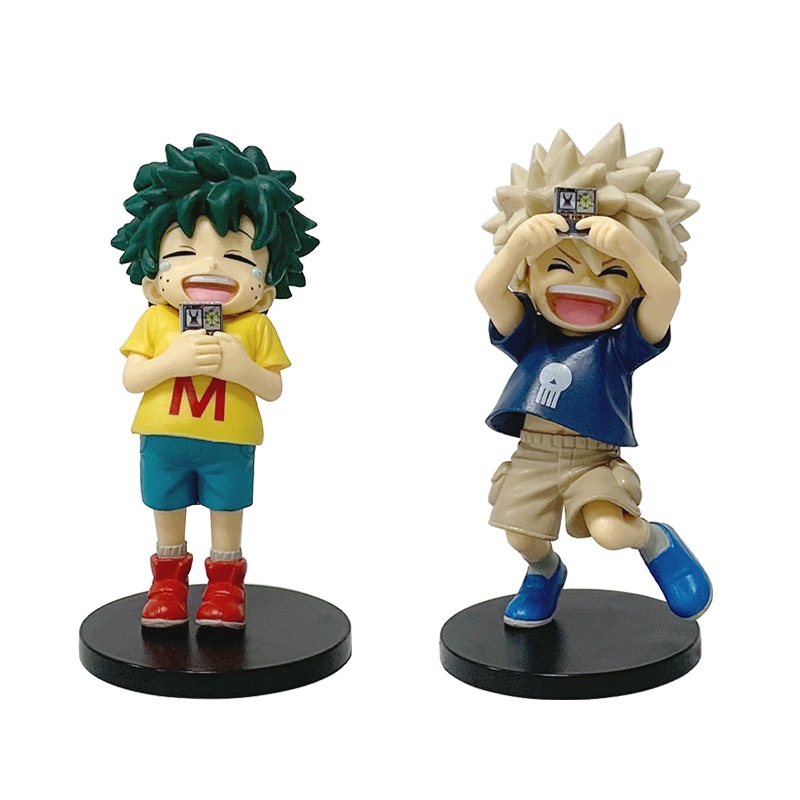 1 ชิ้นอะนิเมะ My Hero Academia ในวัยเด็ก Midoriya Izuku Bakugou Katsuki รุ่น Q PVC ตัวเลขการกระทําเดสก์ท็อปตกแต่งตุ๊กตาของเล่น