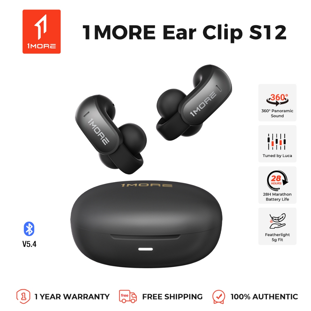 【New Arrival】1MORE S12 หูฟังเบาแบบเปิดหู ใส่สบายข้างละ 5 กรัม เสียงรอบทิศ 360°+เบสแน่น ปรับ EQ ได้ 6