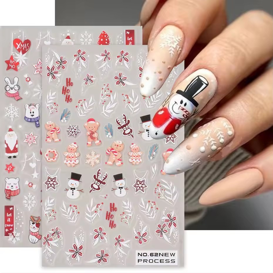 3D คริสต์มาส DIY Nail Art Slider ตกแต่งเล็บ Paster เครื่องมือเล็บ- แม่มดเล็บ Decals / Self-Adhesive โคมไฟฟักทองฮาโลวีนเล็บสติกเกอร์