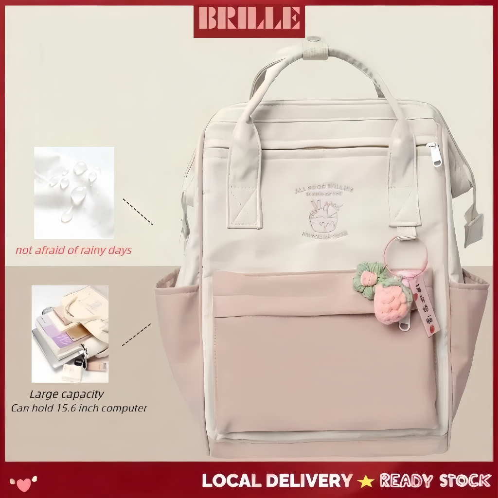 [Splash-Resistant] กระเป๋าเป้สะพายหลังความจุขนาดใหญ่สาวน่ารัก Campus Travel Backpack
