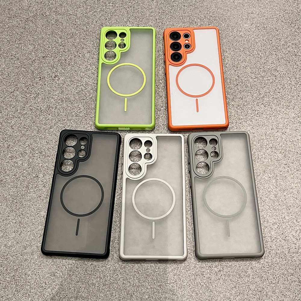 SAMSUNG การกระจายความร้อนขอบเคสโทรศัพท์สําหรับSamsung Galaxy S23 S24 S25 S26 Ultra S26 + Matte Clearอะคริลิคฝาครอบ