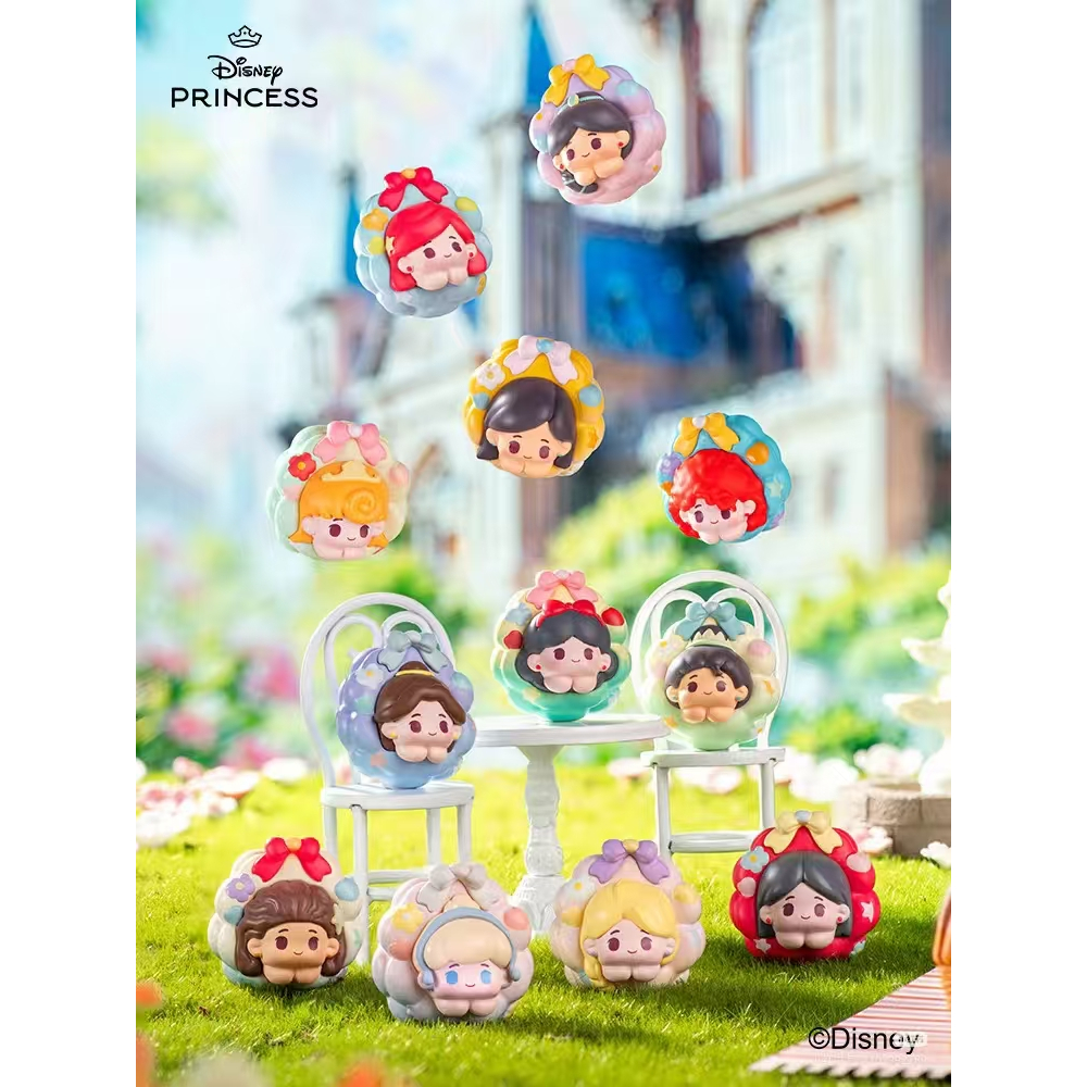 Disney Princess พวงมาลา Series กล่องตาบอดแม่เหล็กตู้เย็นสติกเกอร์ Pvc 4 ซม.ตัวเลข24 ชิ้น