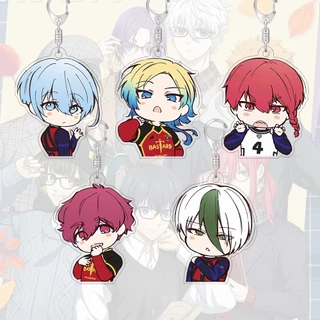 พวงกุญแจอะคริลิคสีฟ้าล็อคการ์ตูนน่ารักกระเป๋าตกแต่งของขวัญการ์ตูนน่ารักแหวนกุญแจ